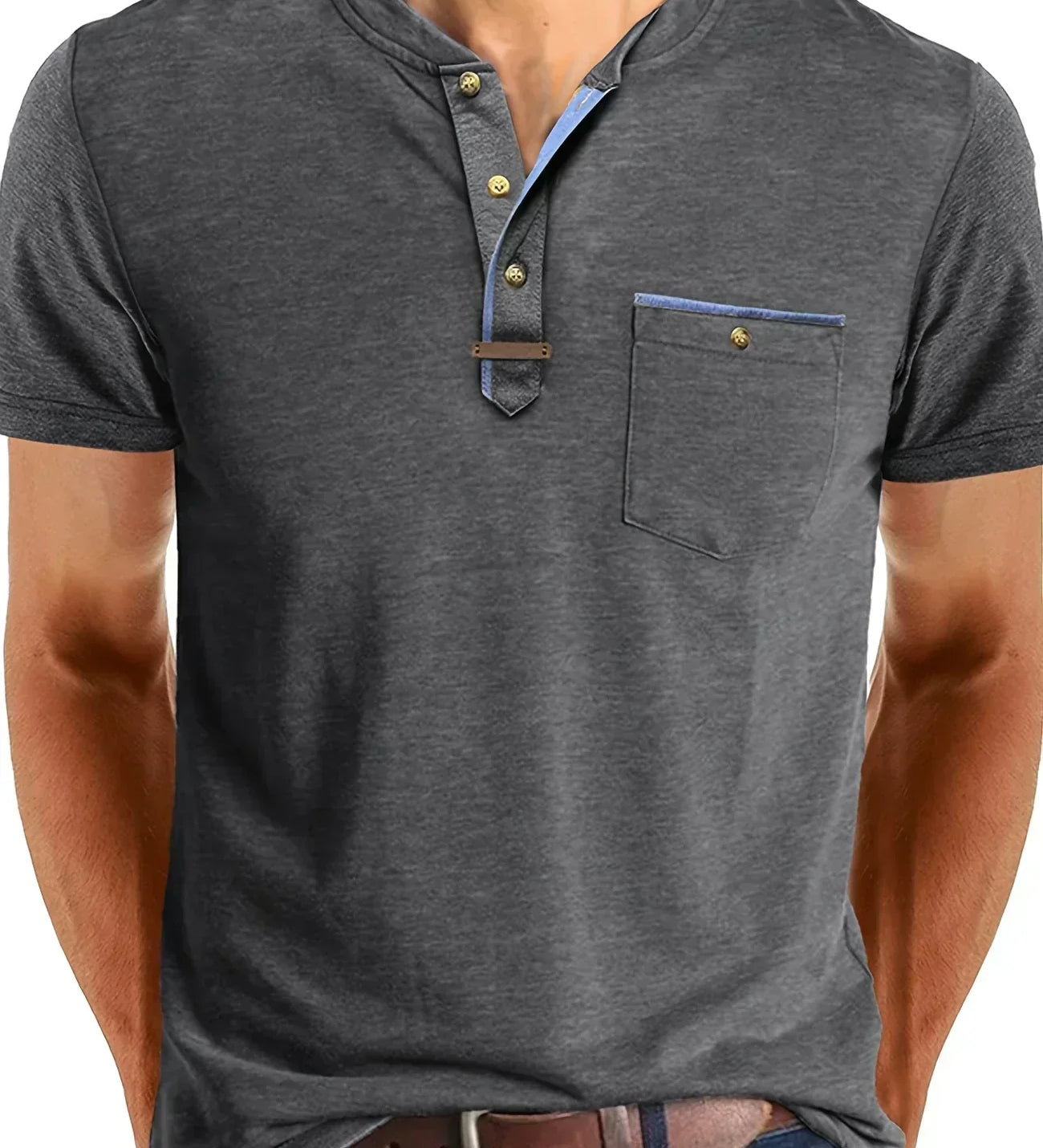 Chavor - Tricou elegant cu decolteu rotund și buzunar