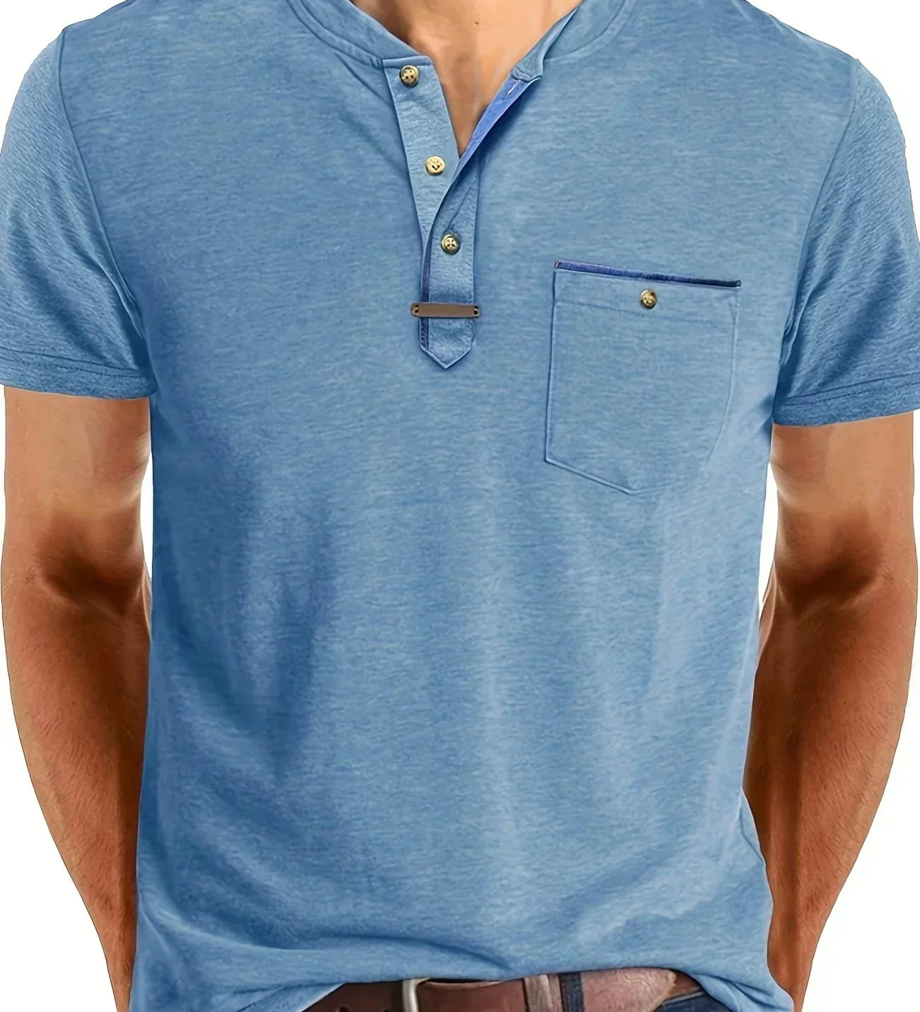 Chavor - Tricou elegant cu decolteu rotund și buzunar