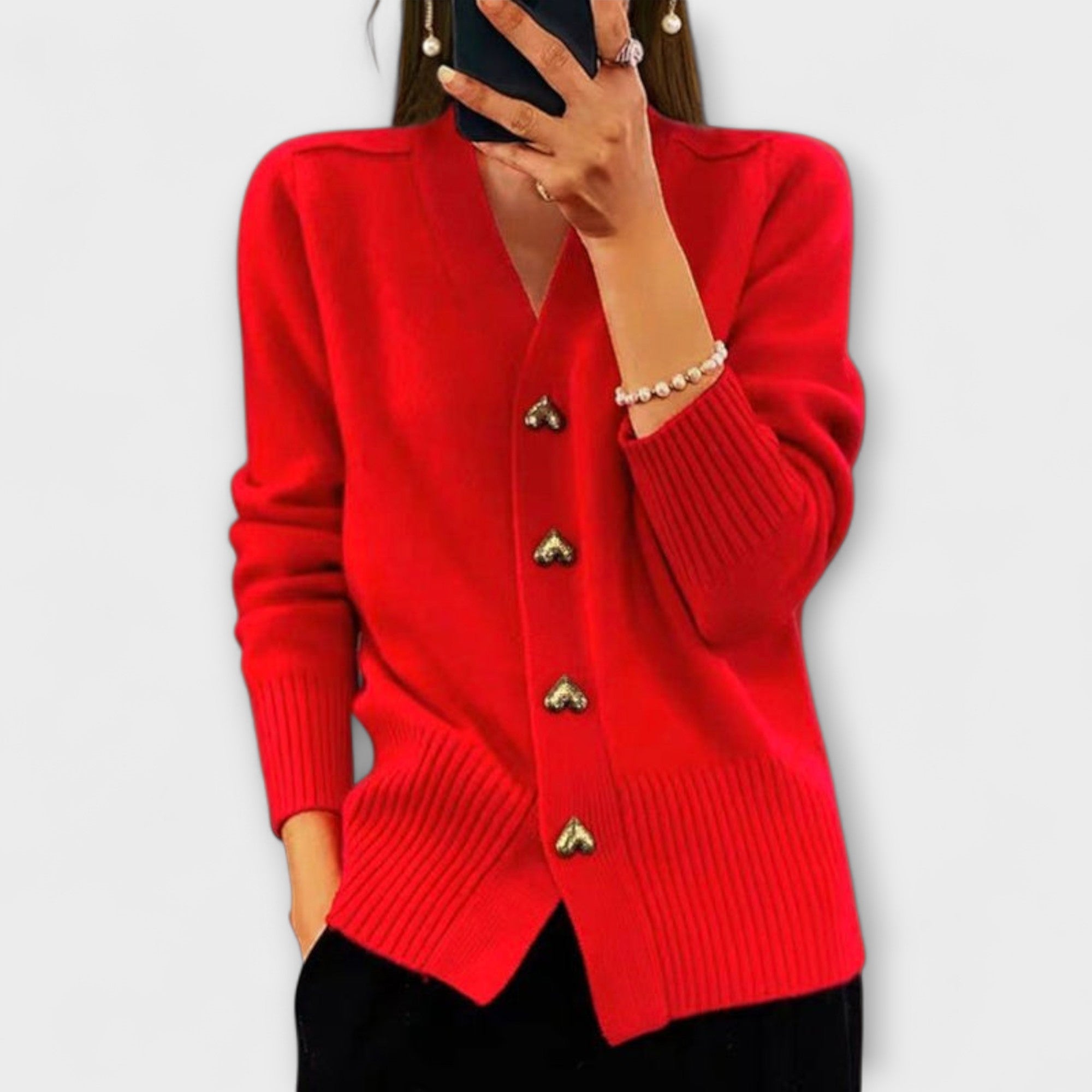 Maria – Pulover femeiesc cu decolteu în V în stil vintage