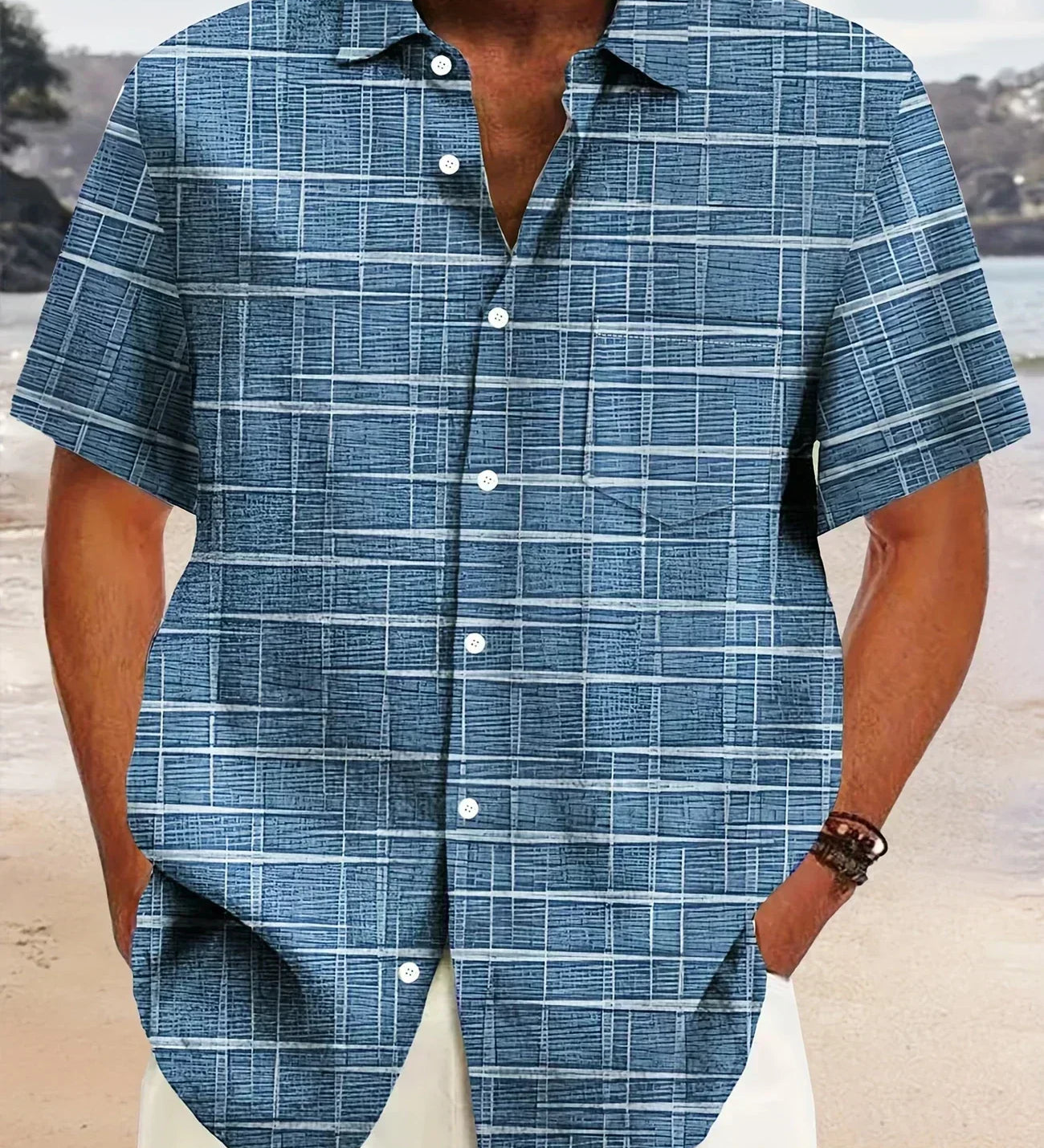 Miroslav - Cămașă elegantă cu dungi și carouri