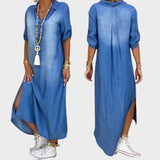 Maja™ – Rochie din denim cu fante laterale