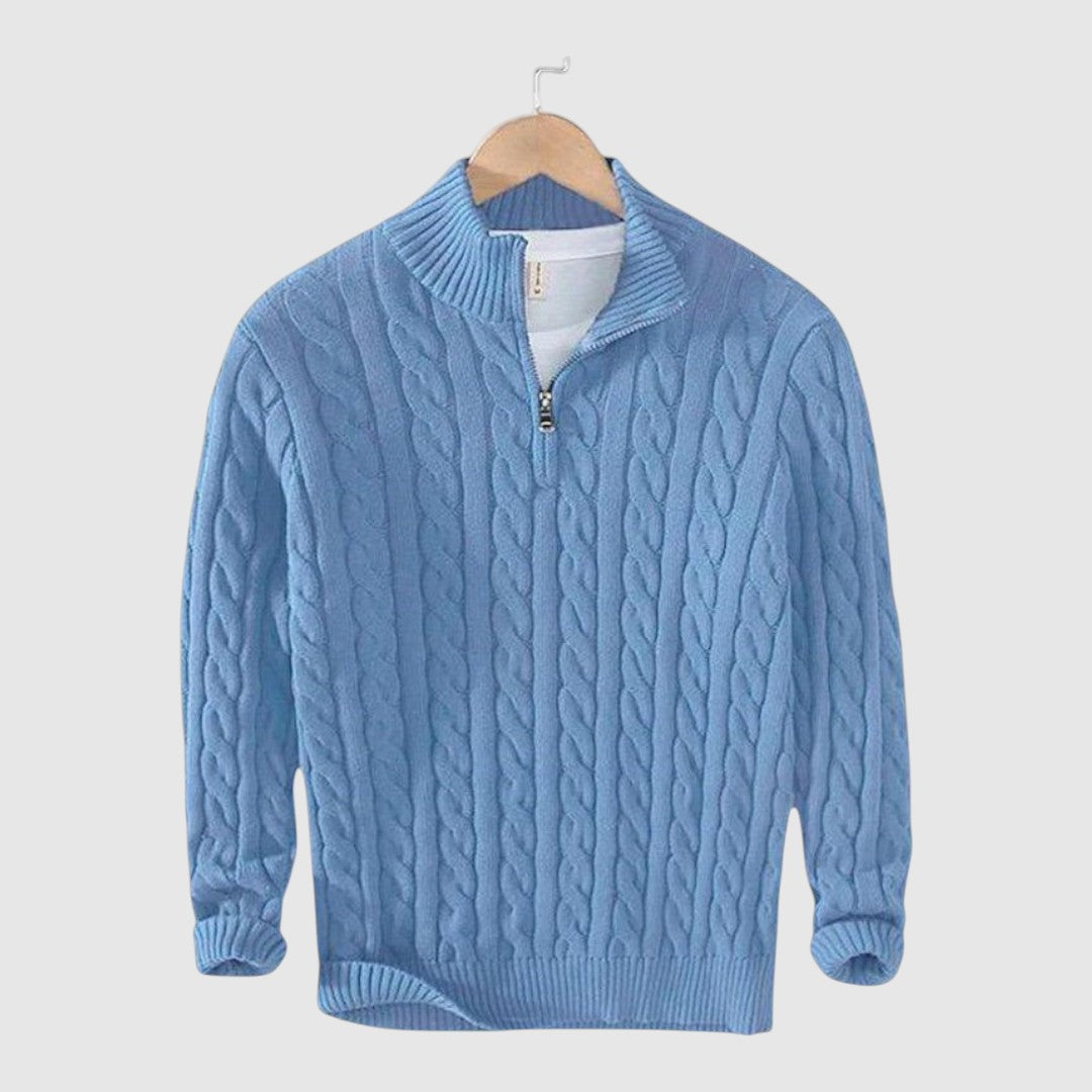 Călin – Pulover Tricotat Rafinat cu Fermoar