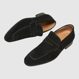 Lăczezar - Mocasi din piele întoarsă cu catarame