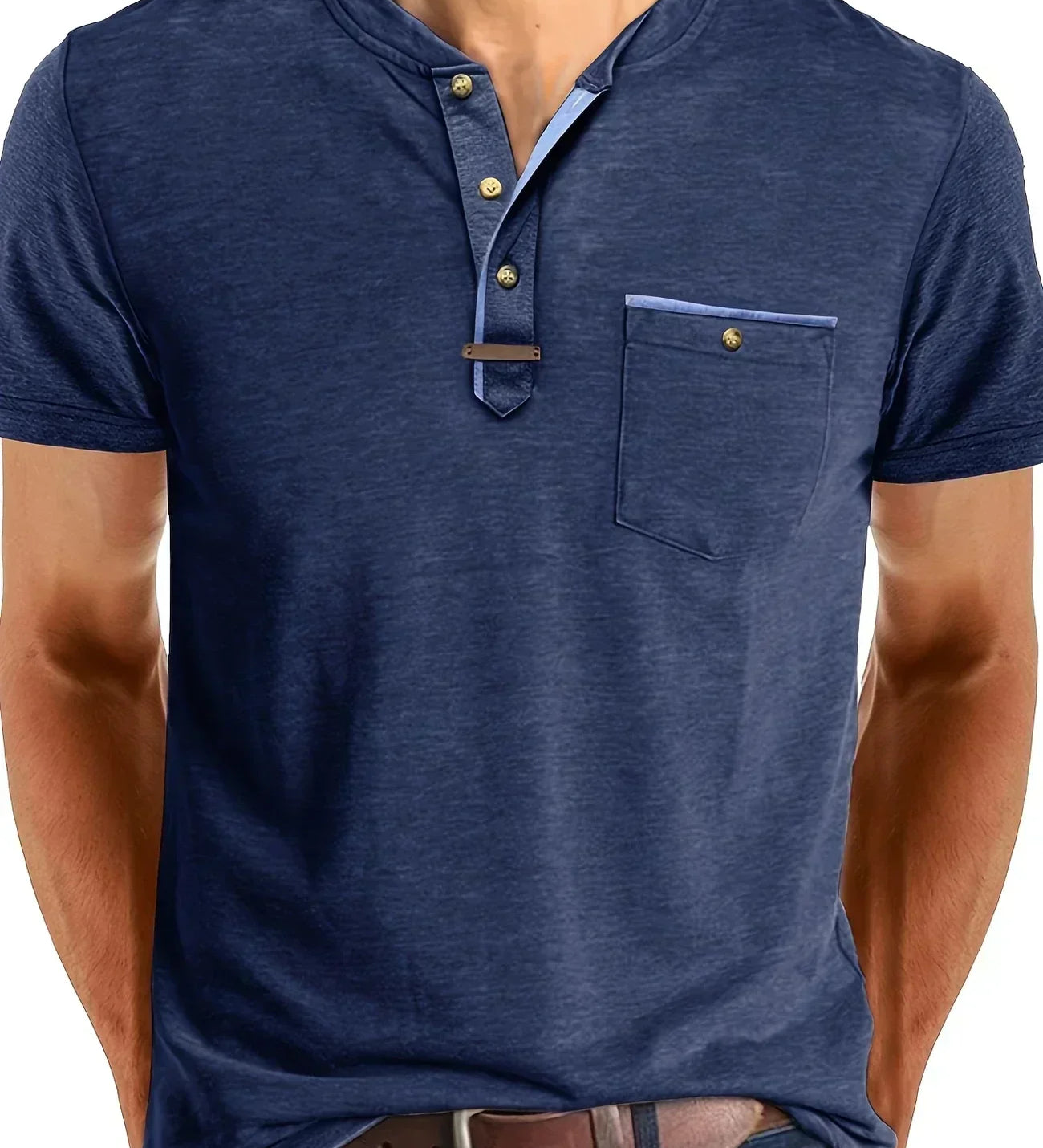 Chavor - Tricou elegant cu decolteu rotund și buzunar