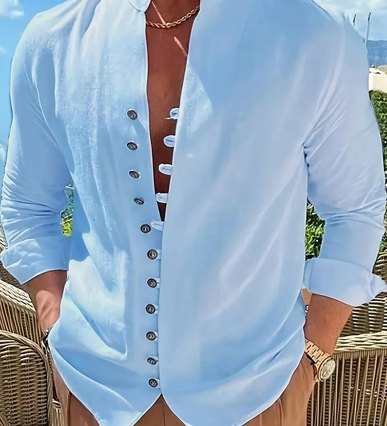 Orfeu - Cămașă din bumbac ușoară cu mâneci lungi