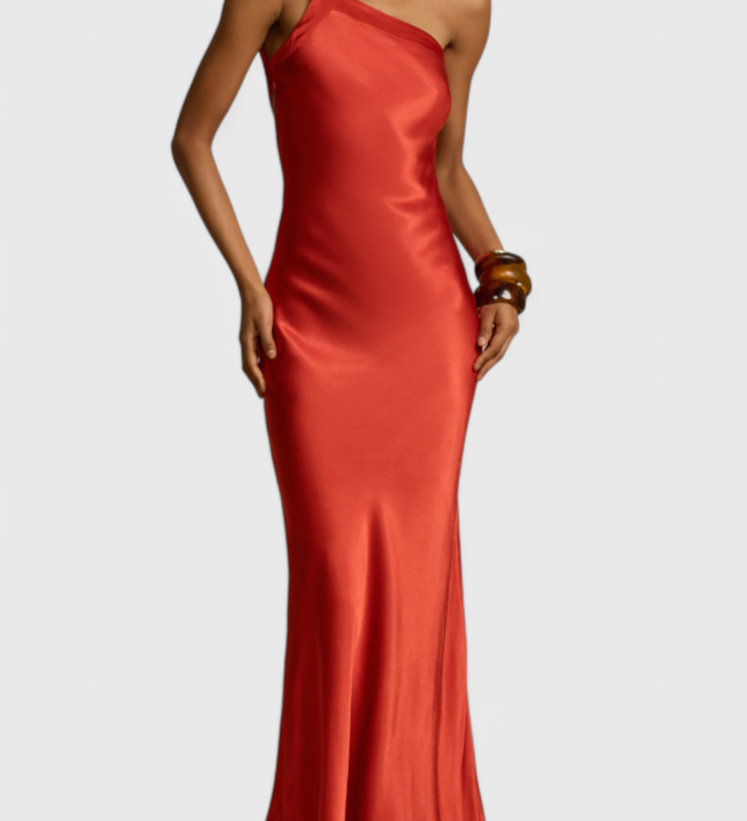 Rochie Sofia Maxi cu Bretele Diagonale și Spate Deschis