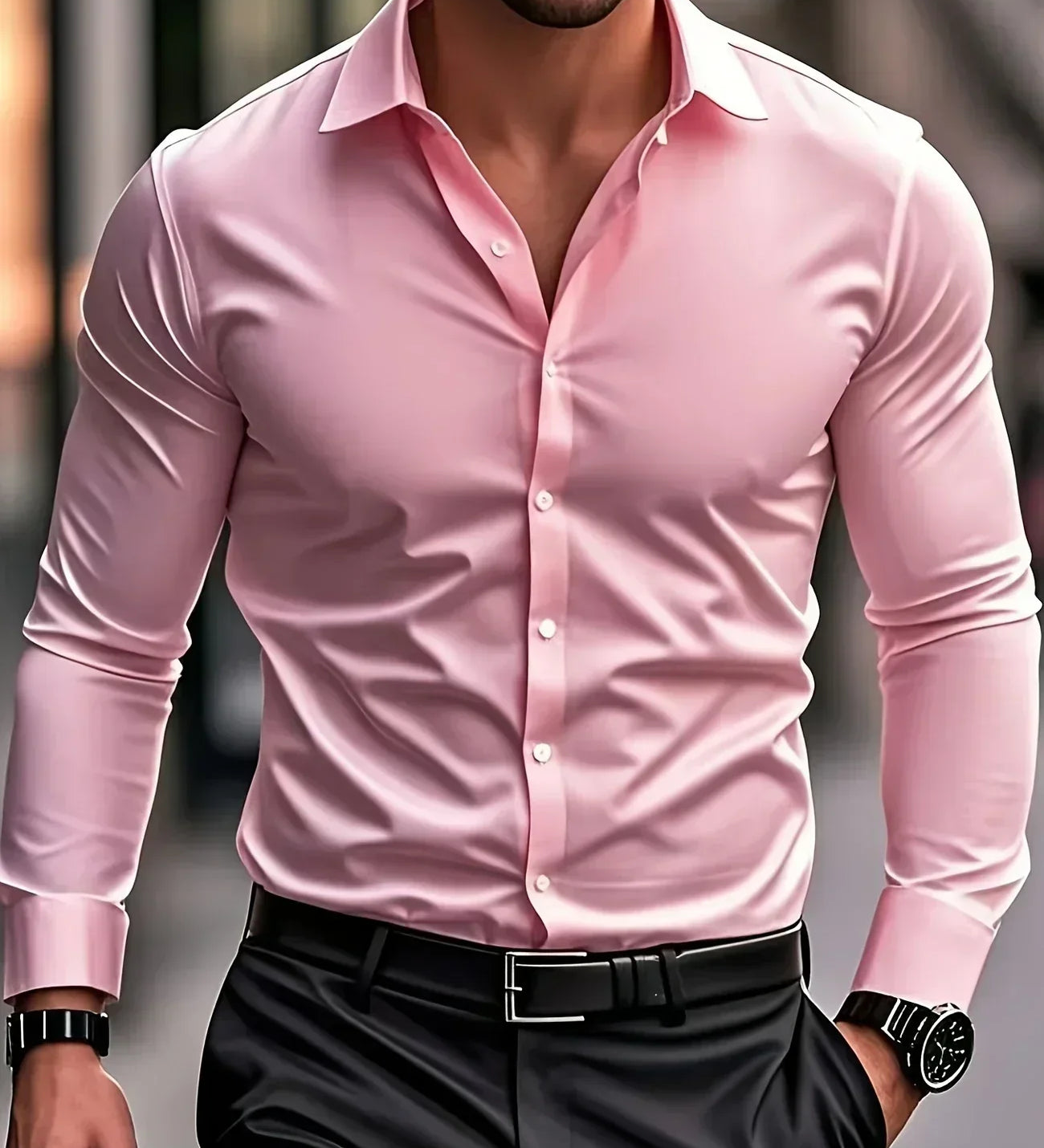 Naicho - Cămașă elegantă cu mâneci lungi și nasturi