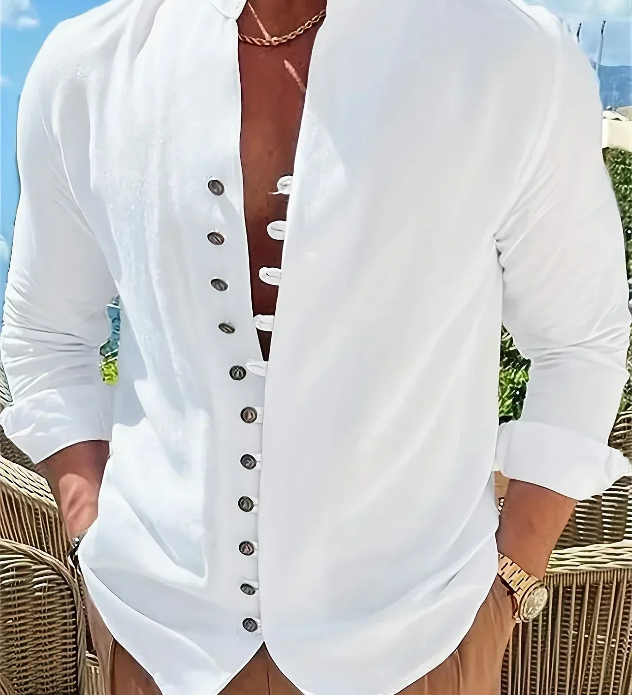 Orfeu - Cămașă din bumbac ușoară cu mâneci lungi