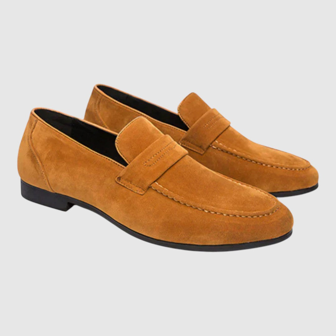 Lăczezar - Mocasi din piele întoarsă cu catarame