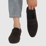 Lăczezar - Mocasi din piele întoarsă cu catarame