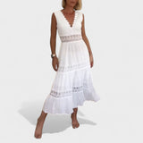 Elena - Rochie Elegantă cu Dantelă și Decolteu în V