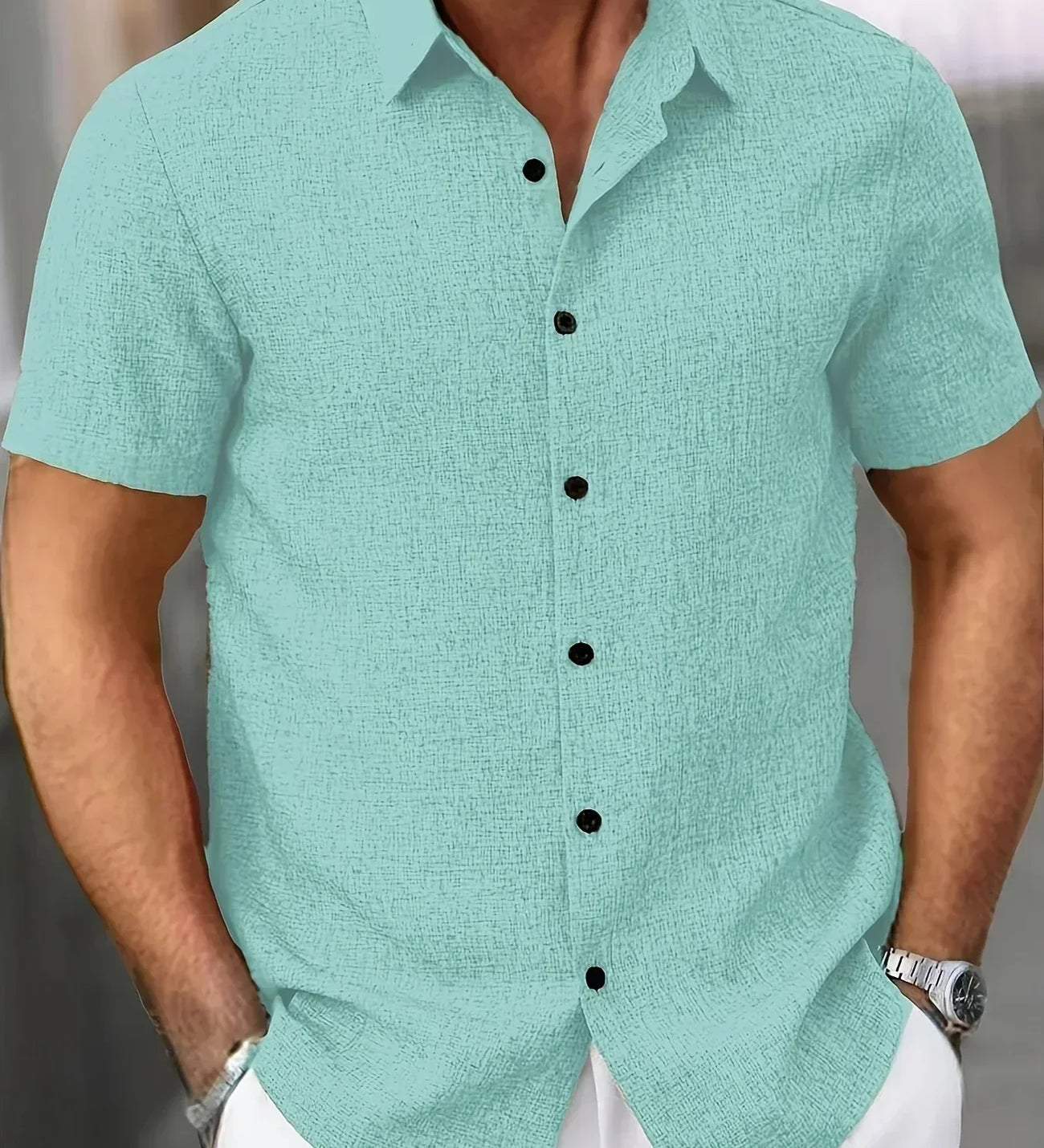 Zdravčo - Cămașă ușoară cu mânecă scurtă din in