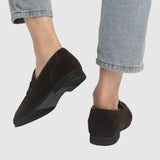 Lăczezar - Mocasi din piele întoarsă cu catarame