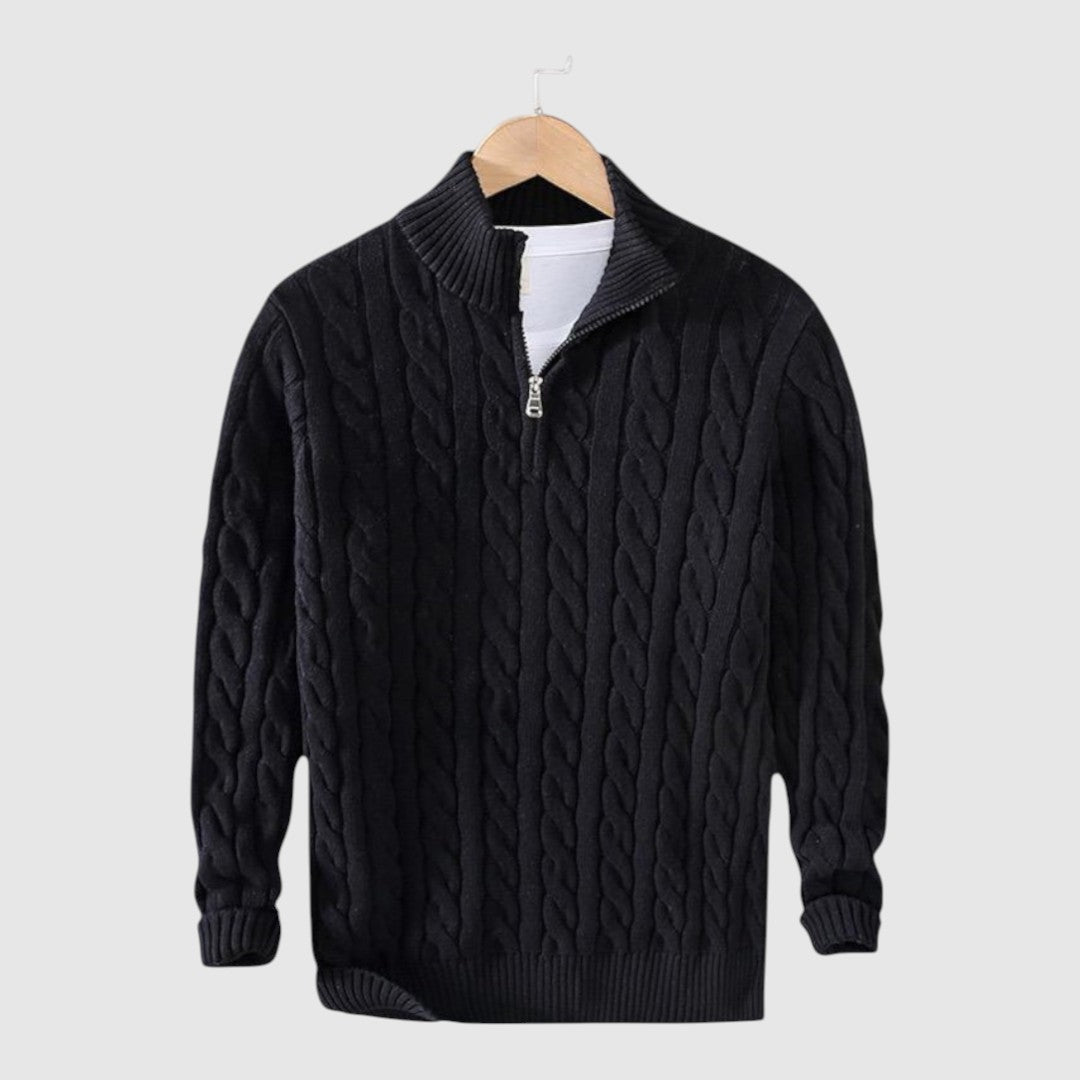 Călin – Pulover Tricotat Rafinat cu Fermoar