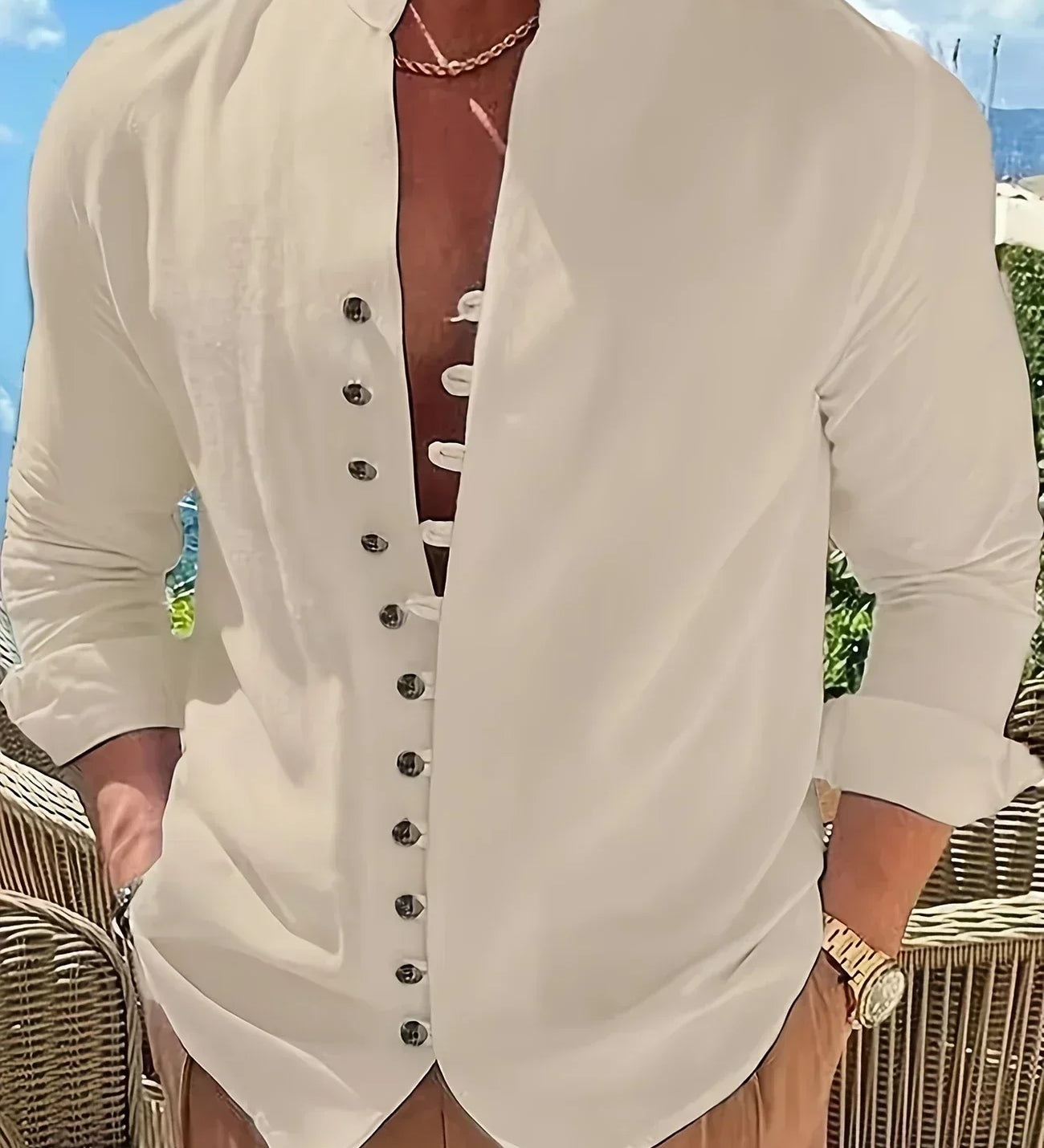 Orfeu - Cămașă din bumbac ușoară cu mâneci lungi