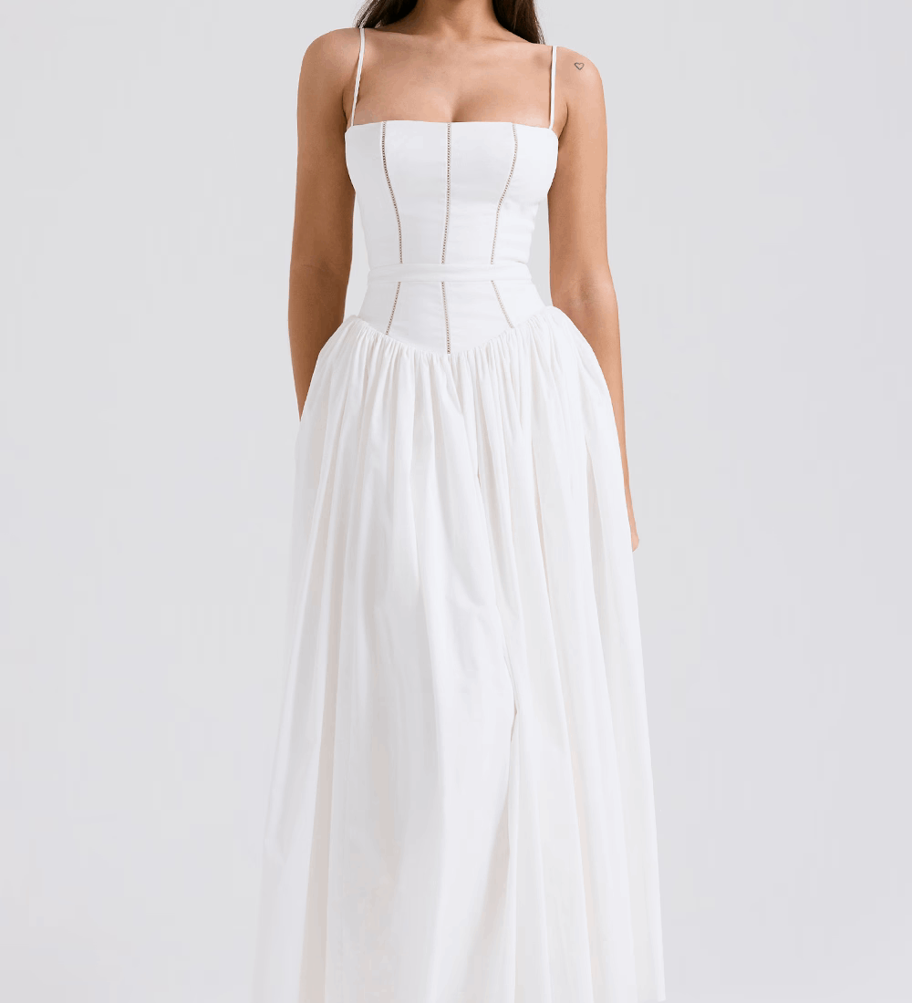 Rochie maxi cu bretele subțiri și imprimeu colorat