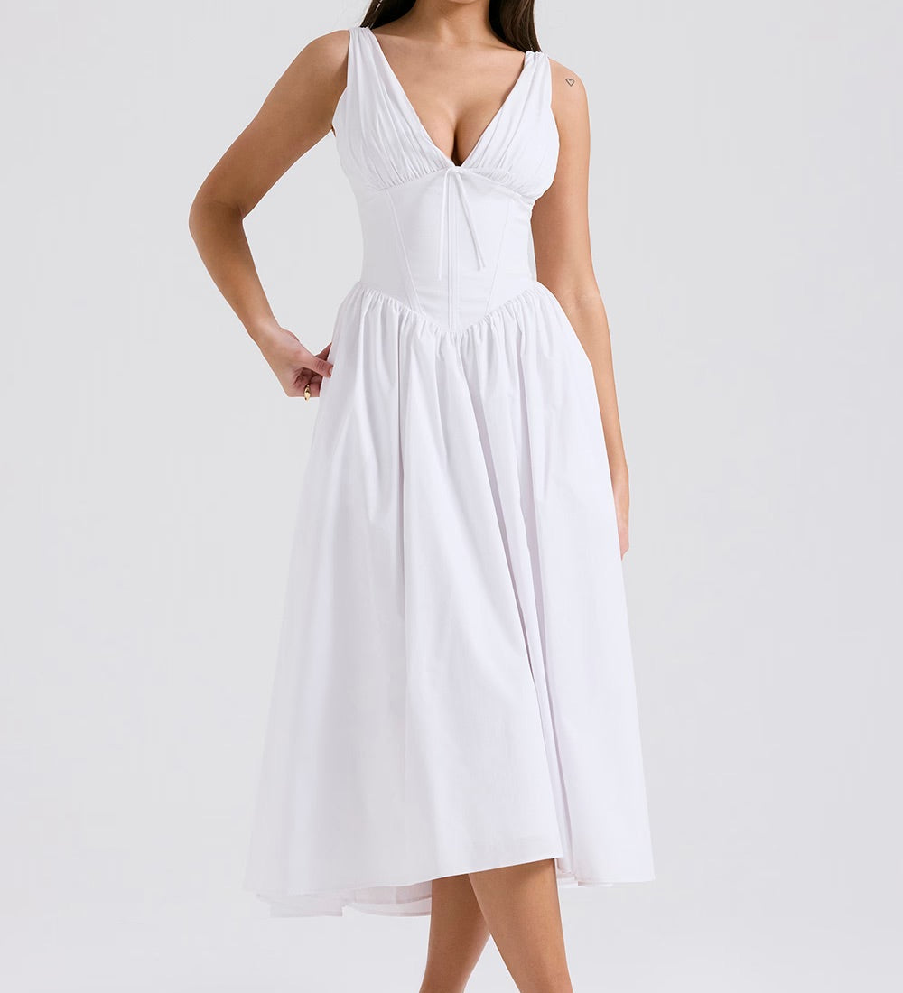 Rochie Midi Romantică Flori