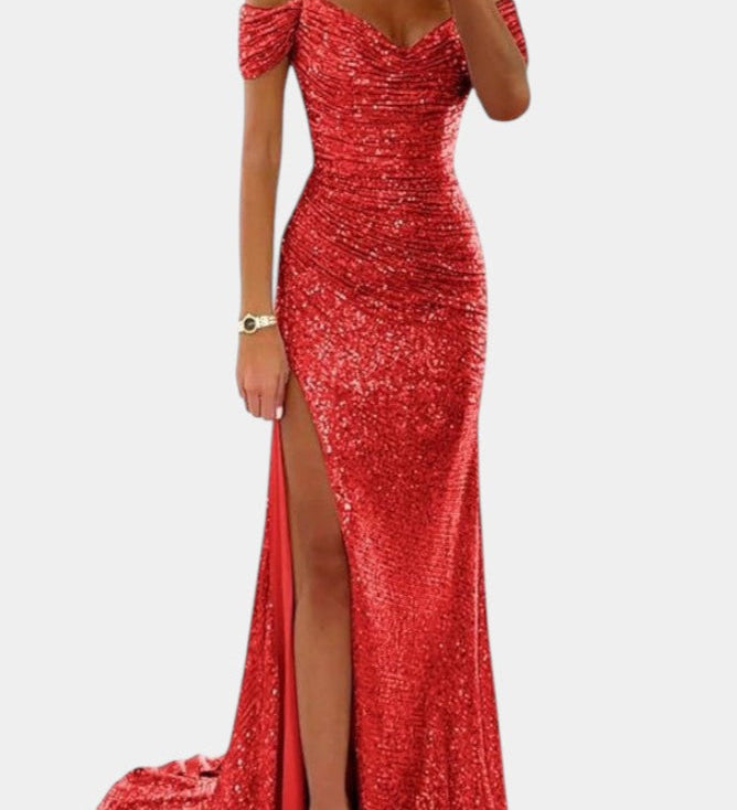 Renata Haljina Sirena fără bretele cu paiete