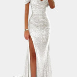 Renata Haljina Sirena fără bretele cu paiete