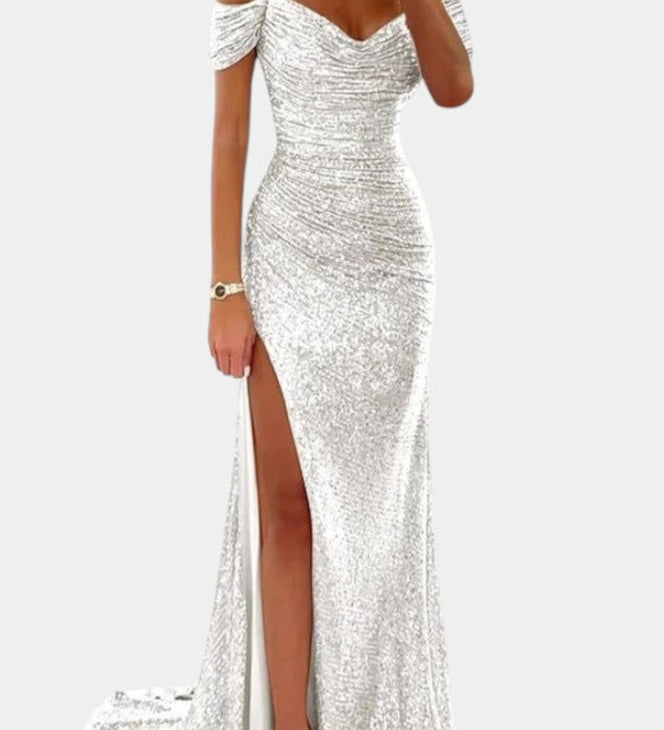 Renata Haljina Sirena fără bretele cu paiete