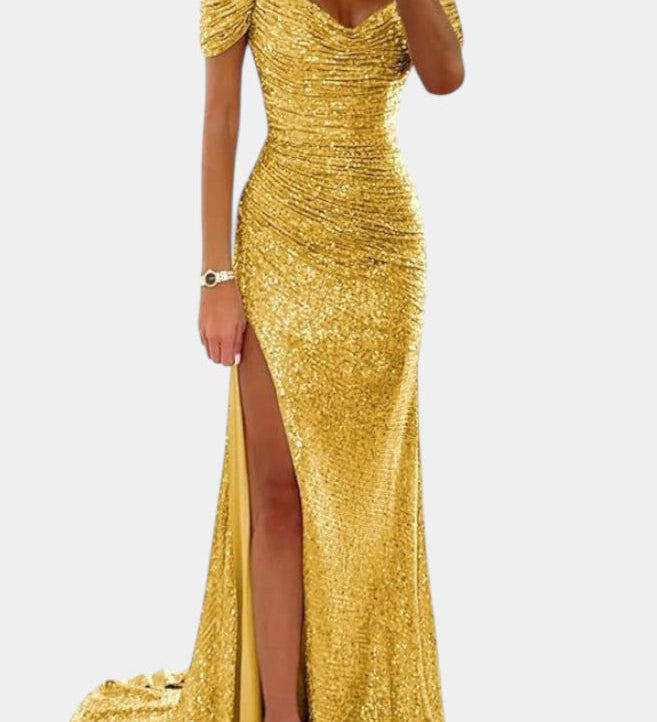 Renata Haljina Sirena fără bretele cu paiete