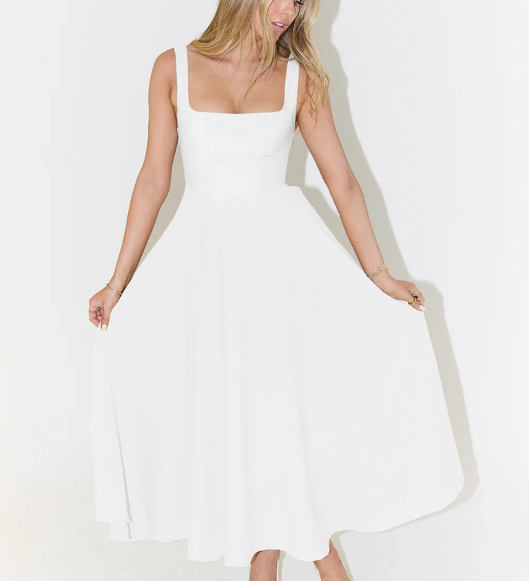 Rochie Midi Elegantă cu Linie Romantică