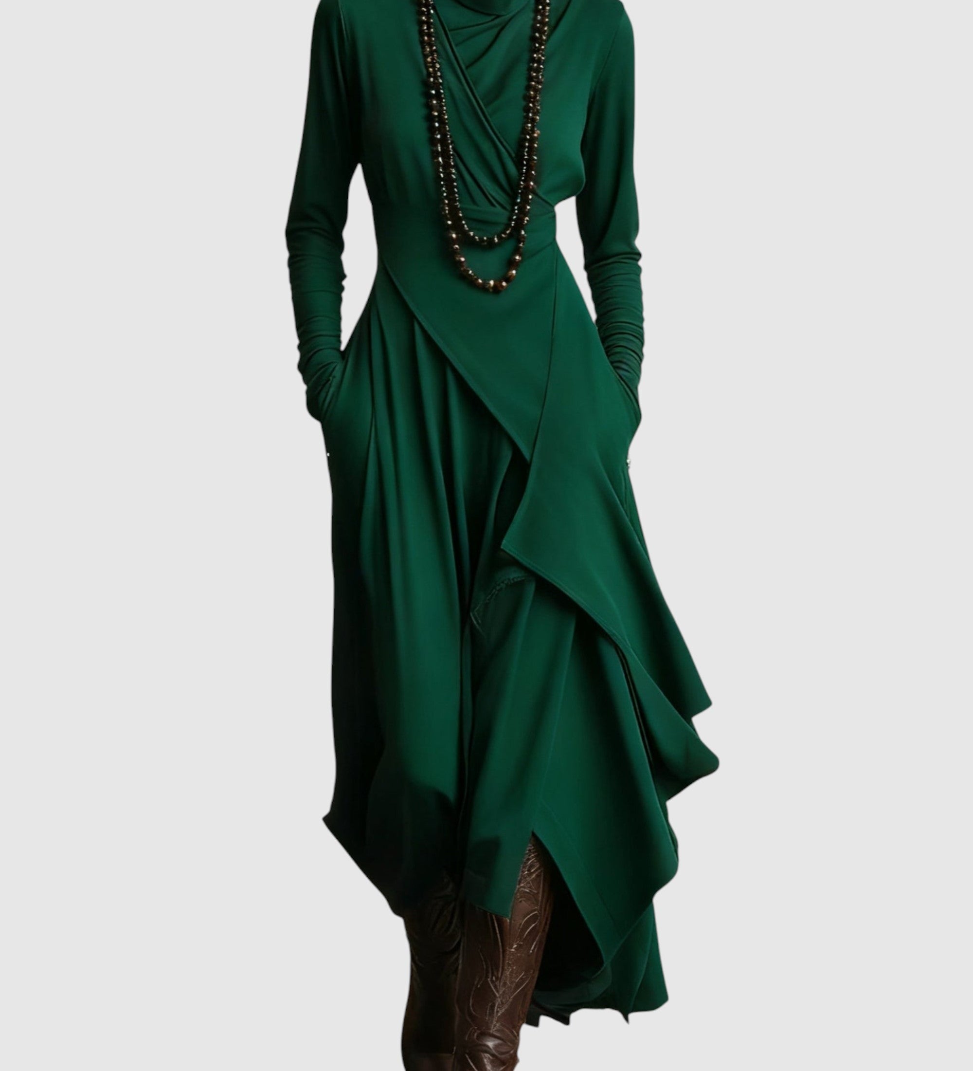 Veselă – Rochie maxi elegantă cu drapaje