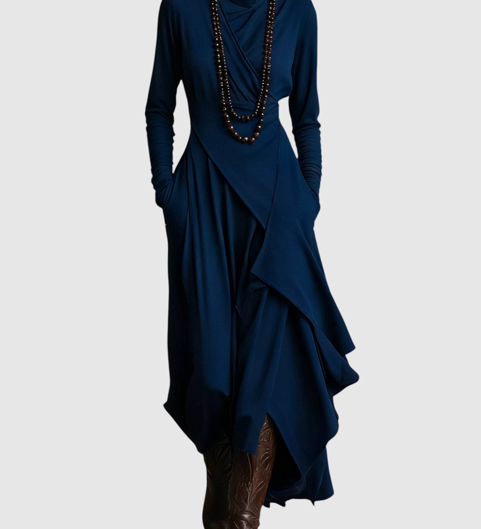 Veselă – Rochie maxi elegantă cu drapaje