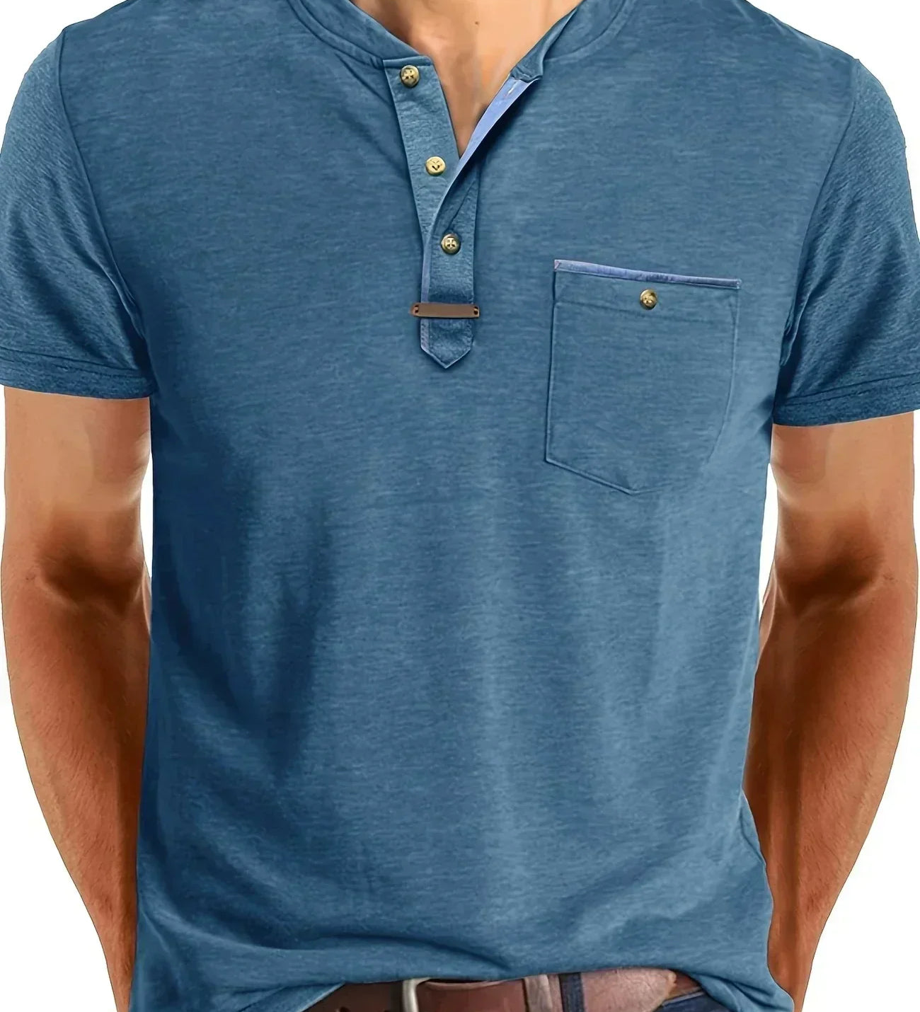 Chavor - Tricou elegant cu decolteu rotund și buzunar