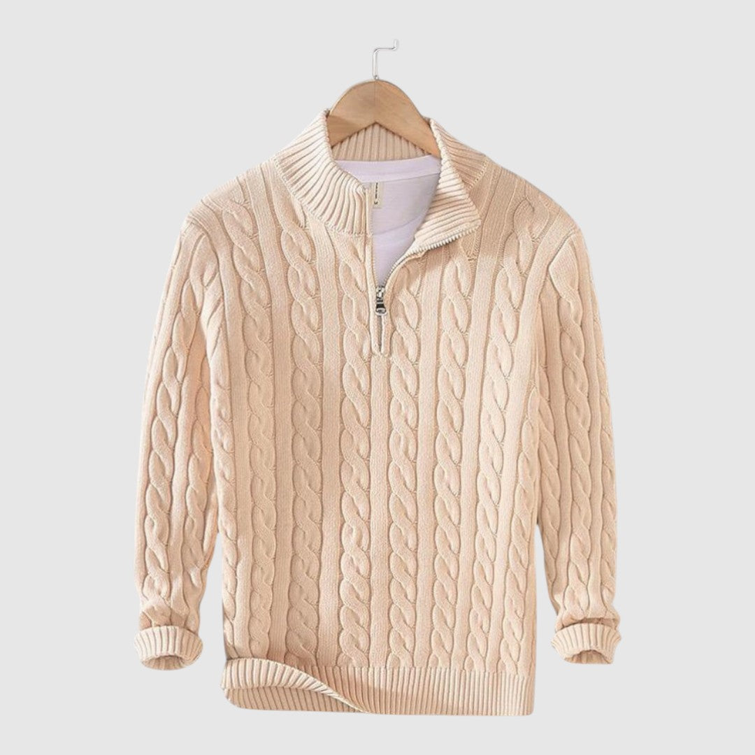 Călin – Pulover Tricotat Rafinat cu Fermoar