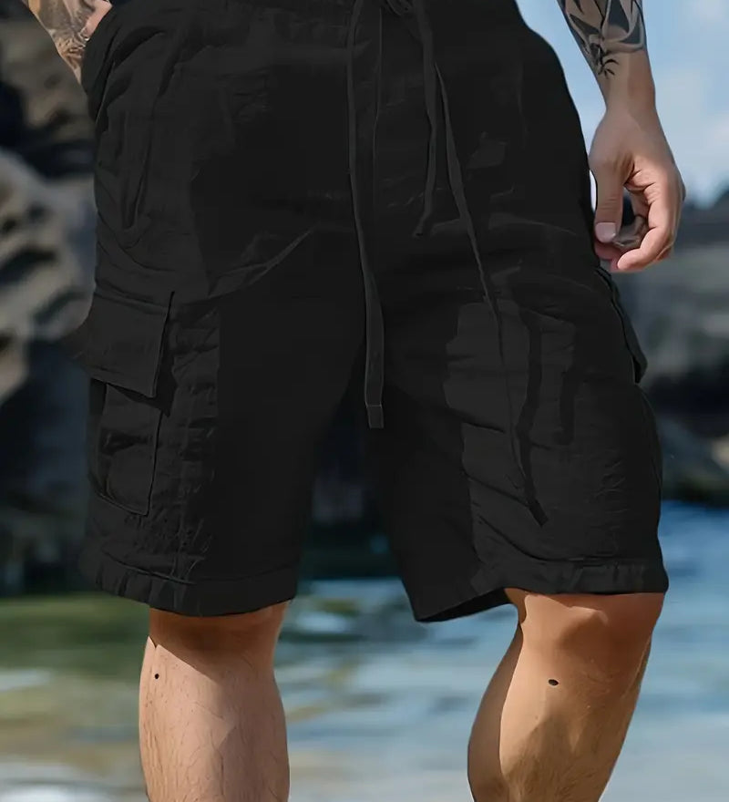 Cvetan - Pantaloni scurți respirabili cu talie elastică