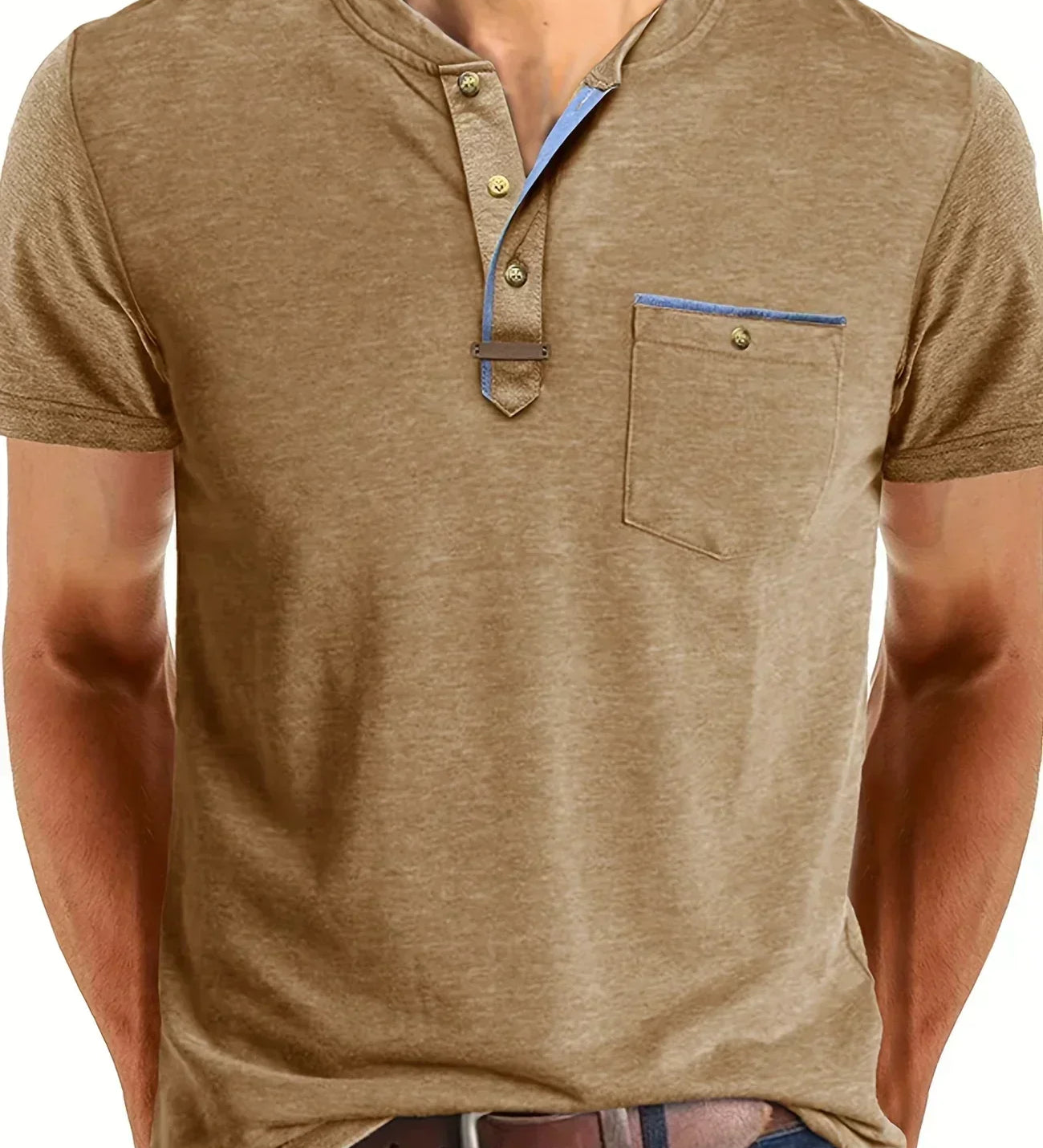 Chavor - Tricou elegant cu decolteu rotund și buzunar