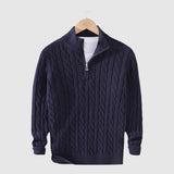 Călin – Pulover Tricotat Rafinat cu Fermoar