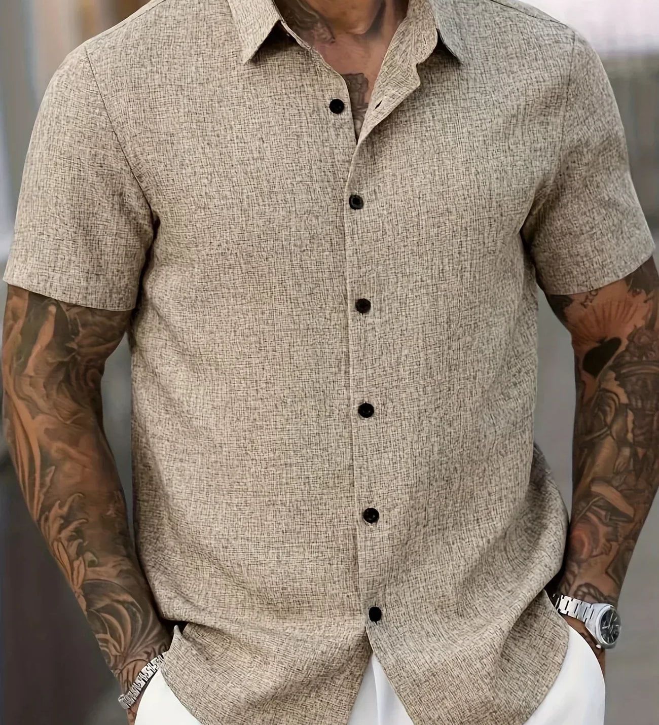 Zdravčo - Cămașă ușoară cu mânecă scurtă din in