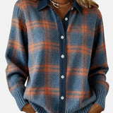 Elena – Cămașă tricotată premium în carouri 