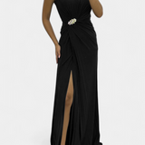 Emilia Rochie Maxi cu Plisaje și Decupaj Pe Laterale