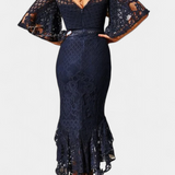 Rochie Midi din Dantelă cu Decolteu în Formă de Inimă Ksenia