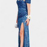 Renata Haljina Sirena fără bretele cu paiete