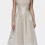 Rochie Lungă Dragana cu Broderie și Siluetă în A