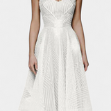 Rochie Lungă Dragana cu Broderie și Siluetă în A