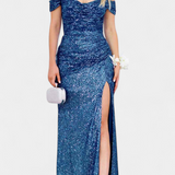 Renata Haljina Sirena fără bretele cu paiete