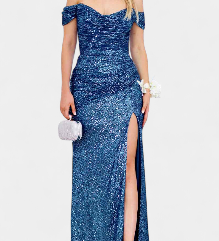 Renata Haljina Sirena fără bretele cu paiete