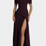 Rochie Maxi Raina din Șifon fără Mâneci cu Fanta Pe Laterale