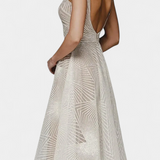 Rochie Lungă Dragana cu Broderie și Siluetă în A