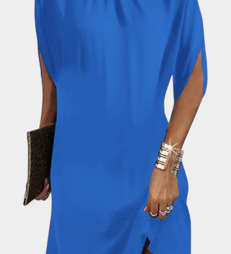 Rochie Midi Ena Fără Timp cu Decolteu Rotund