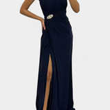 Emilia Rochie Maxi cu Plisaje și Decupaj Pe Laterale