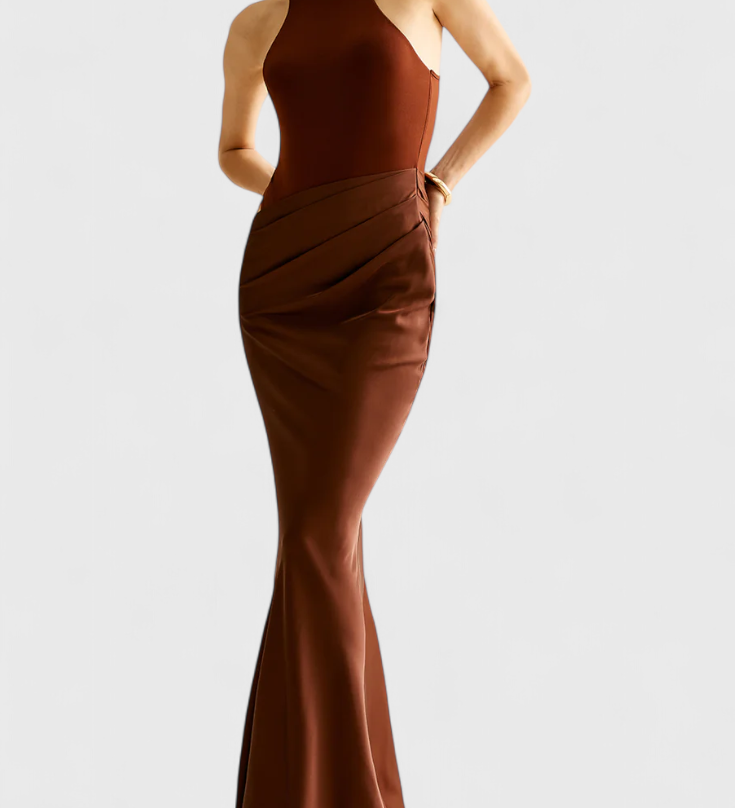 Rochie Leona Maxi cu Bretele Subțiri și Siluetă Alungită