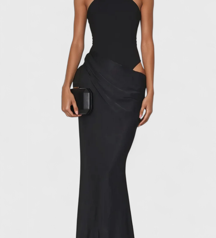 Rochie Leona Maxi cu Bretele Subțiri și Siluetă Alungită