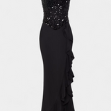 Rochie Midi Filipa cu Corset și Volane Asimetrice