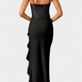 Rochie Midi Filipa cu Corset și Volane Asimetrice